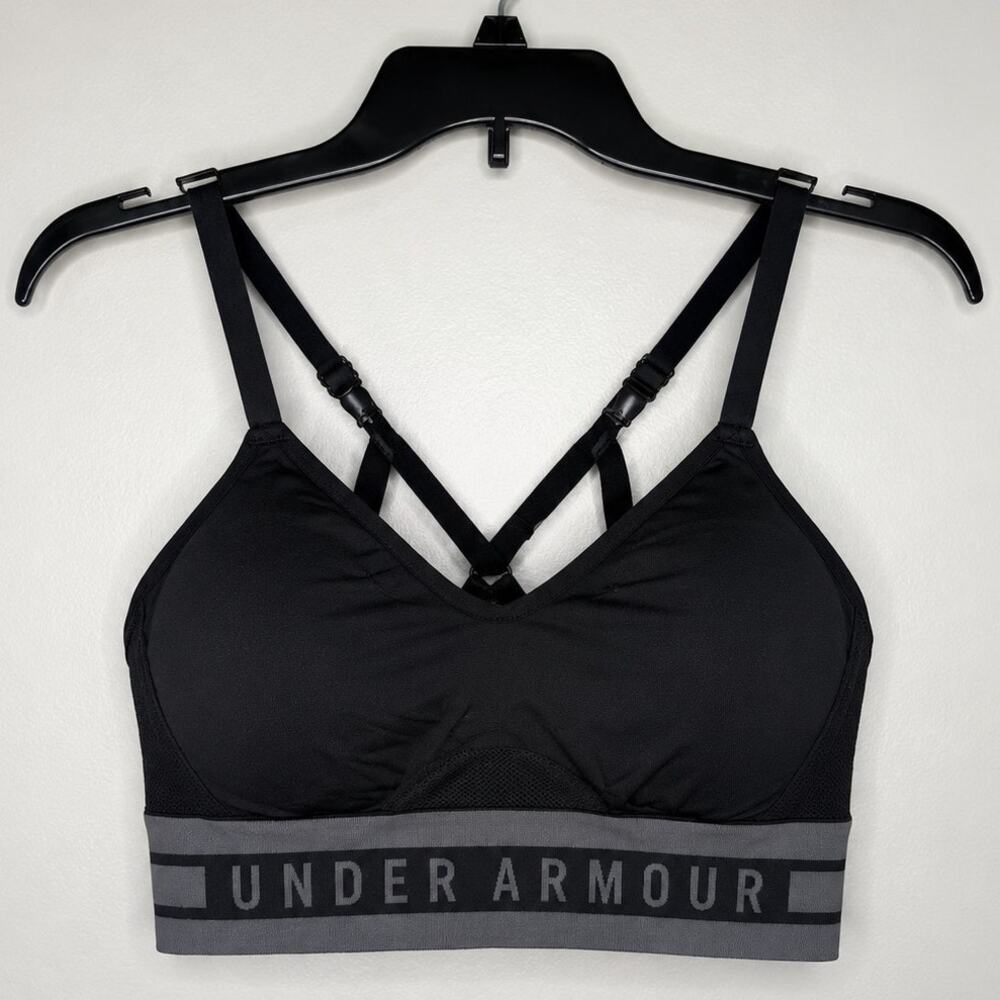 Under Armour Black & Gray Strappy Sports Bra Women’s Large Large